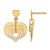 14K Yellow Gold Polished Hearts Dangle Earrings, 21.97 mm