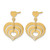 14K Yellow Gold Polished Hearts Dangle Earrings, 21.97 mm - View 2