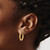 14K Yellow Gold Polished and Textured Oval Hoop Earrings, 19.39 mm - View 3