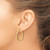 14K Yellow Gold Polished and Textured Round Hoop Earrings, 30.65 mm - View 3