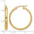 14K Yellow Gold Polished and Textured Round Hoop Earrings, 30.65 mm - View 4