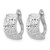 Rhodium-Plated 14K White Gold Polished and Diamond-Cut Omega Back Hoop Earrings, 14.5 mm - View 2