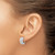 Rhodium-Plated 14K White Gold Polished and Diamond-Cut Omega Back Hoop Earrings, 14.5 mm - View 3