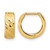14K Yellow Gold Polished and Diamond-Cut Huggie Hoop Earrings, 12.56 mm