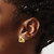 14K Yellow Gold Hollow Polished and Diamond-Cut Triangle Love Knot Stud Earrings, 12 mm - View 3