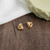 14K Yellow Gold Hollow Polished and Diamond-Cut Triangle Love Knot Stud Earrings, 12 mm - View 6