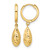 14K Yellow Gold Polished and Diamond-Cut Dangle Hoop Drop Earrings, 23.89 mm