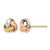 14K Tri-Color Gold Hollow Polished and Textured Love Knot Stud Earrings, 9.3 mm