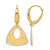 14K Two-Tone Gold Polished and Diamond-Cut Triangle Dangle Leverback Drop Earrings, 27.73 mm
