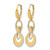14K Two-Tone Gold Polished and Diamond-Cut Ovals Dangle Leverback Drop Earrings, 38.15 mm - View 2