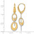 14K Two-Tone Gold Polished and Diamond-Cut Ovals Dangle Leverback Drop Earrings, 38.15 mm - View 4