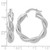 Rhodium-Plated 14K White Gold Polished and Textured Twisted Round Hoop Earrings, 28.44 mm - View 4