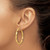 14K Yellow Gold Polished and Brushed Twisted Hoop Earrings, 39 mm - View 3