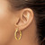 14K Yellow Gold Polished and Textured Round Hoop Earrings, 26.2 mm - View 3