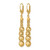 14K Yellow Gold Polished Textured and Diamond-Cut Beaded Leverback Drop Earrings, 61.5 mm - View 2
