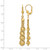 14K Yellow Gold Polished Textured and Diamond-Cut Beaded Leverback Drop Earrings, 61.5 mm - View 4