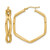 14K Yellow Gold Polished Geometric Hoop Earrings, 35 mm