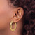 14K Yellow Gold Polished Geometric Hoop Earrings, 35 mm - View 3