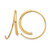 14K Yellow Gold Polished Round Curved Threader Hoop Earrings, 23.77 mm