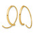 14K Yellow Gold Polished Round Curved Threader Hoop Earrings, 23.77 mm - View 2