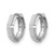 Rhodium-Plated 14K White Gold Polished/Diamond-Cut Huggie Hoop Earrings, 10.75 mm - View 2