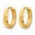 14K Yellow Gold Polished and Diamond-Cut Huggie Hoop Earrings, 12.5 mm, 3 mm Wide - View 2
