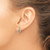 Rhodium-Plated 14K White Gold Polished/Diamond-Cut Huggie Hoop Earrings, 12.5 mm, 3 mm Wide - View 3