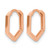 14K Rose Gold Polished Geometric Hoop Earrings, 12.5 mm - View 2