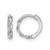 Rhodium-Plated 14K White Gold Polished Twisted Huggie Hoop Earrings, 10 mm