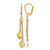 14K Yellow Gold Polished and Brushed Dangle Leverback Drop Earrings, 53.25 mm