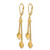14K Yellow Gold Polished and Brushed Dangle Leverback Drop Earrings, 53.25 mm - View 2