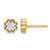 14K Two-Tone Gold Polished and Diamond-Cut Flower Stud Earrings, 6.63 mm