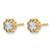 14K Two-Tone Gold Polished and Diamond-Cut Flower Stud Earrings, 6.63 mm - View 2