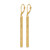 14K Yellow Gold Polished and Diamond-Cut Bar Dangle Leverback Drop Earrings, 63 mm - View 2