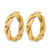 14K Yellow Gold Polished and Textured Braided Hoop Earrings, 27 mm - View 2
