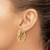 14K Yellow Gold Polished and Textured Braided Hoop Earrings, 27 mm - View 3