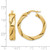 14K Yellow Gold Polished and Textured Braided Hoop Earrings, 27 mm - View 4