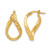 14K Yellow Gold Polished and Diamond-Cut Twist Hoop Earrings, 22.88 mm