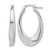 Rhodium-Plated 14K White Gold Polished Hollow Oval Twist Hoop Earrings, 29 mm