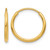 14K Yellow Gold 1.20 mm Endless Hoop Earrings, 14 mm Long