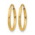 14K Yellow Gold 1.20 mm Endless Hoop Earrings, 14 mm Long - View 2