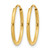 14K Yellow Gold 1.20 mm Endless Hoop Earrings, 16 mm Long - View 2