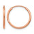 14K Rose Gold 1.20 mm Polished Endless Hoop Earrings, 16 mm Long