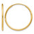 14K Yellow Gold 1.20 mm Endless Hoop Earrings, 25 mm Long