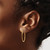 14K Yellow Gold 1.20 mm Diamond-Cut Endless Hoop Earrings - View 3