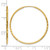 14K Yellow Gold 1.0 mm Diamond-Cut Endless Hoop Earrings, 30 mm Long - View 4