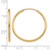 14K Yellow Gold 1.50 mm Polished Round Endless Hoop Earrings, 25 mm Long - View 4
