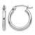 Rhodium-Plated 14K White Gold Polished 2 x 15 mm Polished Hoop Earrings