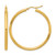 14K Yellow Gold Polished 3 mm Polished Hoop Earrings, 45 mm Long