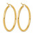 14K Yellow Gold Polished 3 mm Polished Hoop Earrings, 45 mm Long - View 4